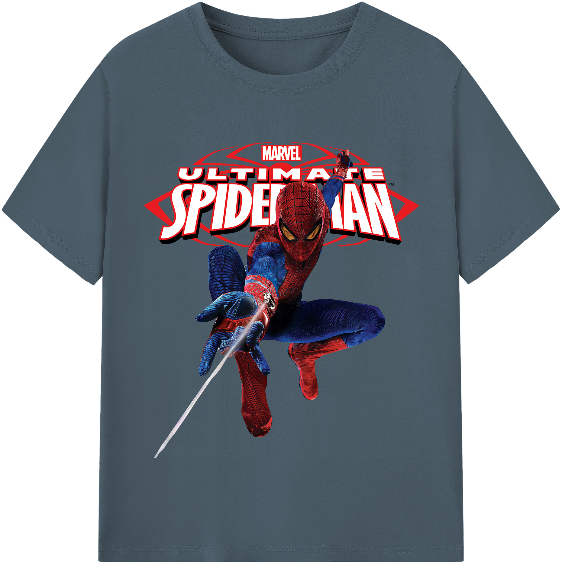 （画像用） Spider Man スパイダーマン 綿100％半袖Tシャツ（フロントプリント）